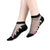 Women's Black Lace Ankle Socks with Sheer Floral Pattern