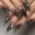 Y2K Edgy Punk Gothic Design Black Press-on Fake Nails