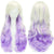 Multi-Colored Ombre Rainbow Wigs with Lush Curls and Bangs