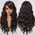 Long & Lush Curly Green Hair Wig with Bangs for Women