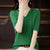 Casual Slim Fit Stripe Pattern V-neck Knitted Blouse for Women