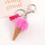 Mini & Fluffy Pom Pom Ice Cream Keychains with Tassel