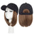 Adjustable Baseball Cap with 6-inch Short Straight Hair Extensions
