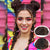 Bright Multicolor Claw Clip-In Mini Doughnut Bun with Drawstring