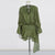 Glamorous Women's Puff-Sleeve Ruffle Hem Dress with Tie Neckline