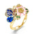 Nature-Inspired Floral and Butterfly Motif Women's Rings