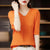 Casual Slim Fit Stripe Pattern V-neck Knitted Blouse for Women
