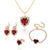 Luxury Rhinestone Heart Jewelry Sets for Weddings and Parties