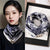 Trendy Geometric Print Triangular Scarf with Magnetic Buckle Closure