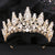 Sparkling Gold Color Royal Queen Rhinestone Crown for Women