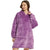 Oversized Plush Hoodie Blanket with Long Flannel Sleeves for Winter