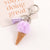 Mini & Fluffy Pom Pom Ice Cream Keychains with Tassel