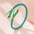 Genuine Leather Braided Double Snake Head Cuff Bangles