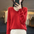 Winter Fashion V-Neck Long Sleeve Wool Sweater for Women