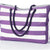 Travel-Ready Beach Bag with Zipper Closure and Striped Design