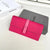 Dual-color Genuine Leather Women's Multi-Compartment Long Wallet