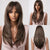 Perfectly Styled Highlighted Long Straight Wigs with Curtain Bangs