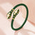 Genuine Leather Braided Double Snake Head Cuff Bangles