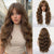 Long & Lush Curly Green Hair Wig with Bangs for Women