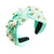 Faux Pearls and Sparkling Rhinestone Decor Wide Knotted Headband