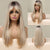 Perfectly Styled Highlighted Long Straight Wigs with Curtain Bangs