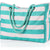 Travel-Ready Beach Bag with Zipper Closure and Striped Design