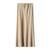 Women’s Elegant Lace-Up Satin Long Skirt in Solid Colors