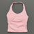 Solid Color Padded Activewear Halter Top for Women