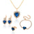 Luxury Rhinestone Heart Jewelry Sets for Weddings and Parties