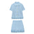 Fringed Knit Short-sleeve Top and Skirt Matching Set