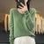 Winter Fashion V-Neck Long Sleeve Wool Sweater for Women