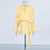 Glamorous Women's Puff-Sleeve Ruffle Hem Dress with Tie Neckline