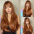 Perfectly Styled Highlighted Long Straight Wigs with Curtain Bangs