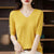 Casual Slim Fit Stripe Pattern V-neck Knitted Blouse for Women