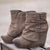 Women's Wedge Heel Ankle Boots with Side Buckles and Zippers