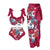 Floral Fuschia Summer Swimwear Set