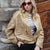 Button Up Collar Long Sleeve Jacket With Shiny Sequin Embellishments