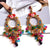 Glitz and Glam Colorful Crystal Flower Beads Drop Earrings