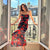 Beautiful Flower Pattern Spaghetti Strap Curve-Hugging Maxi Dress
