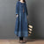 Casual Oversized Long Sleeve Ankle Length Denim Dress with Pockets