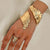 Spiral Leaf Statement Bangle Bracelet and Ring Jewelry Set