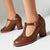 Women's Block Heel Shoes with Classic Brogue Detailing