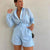 Pure Color Long Sleeve and Pocket Shorts 2-Piece Outfit