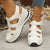 Hollow-Out Summer Breathable Pump Sandals with Loop Closure