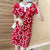 Casual Straight Knitted Floral Polo Shirt Mini Dress