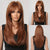 Perfectly Styled Highlighted Long Straight Wigs with Curtain Bangs