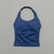 Solid Color Padded Activewear Halter Top for Women
