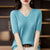 Casual Slim Fit Stripe Pattern V-neck Knitted Blouse for Women