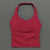 Solid Color Padded Activewear Halter Top for Women