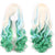 Multi-Colored Ombre Rainbow Wigs with Lush Curls and Bangs